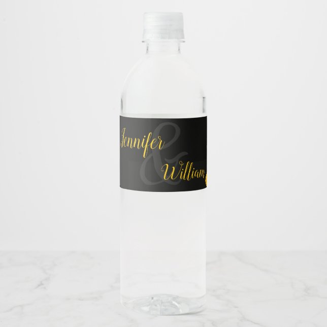 Sonnenblumen, Foto-Wasserflasche mit Namen (Vorderseite)