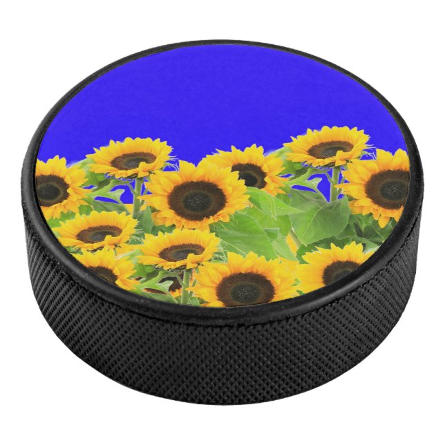 Sonnenblumen - Freiheit Ukraine Frieden ukrainisch Eishockey Puck (3/4)