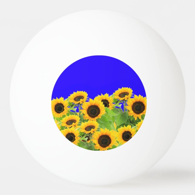 Sonnenblumen - Freiheit Ukraine Frieden ukrainisch Tischtennisball (Vorderseite)