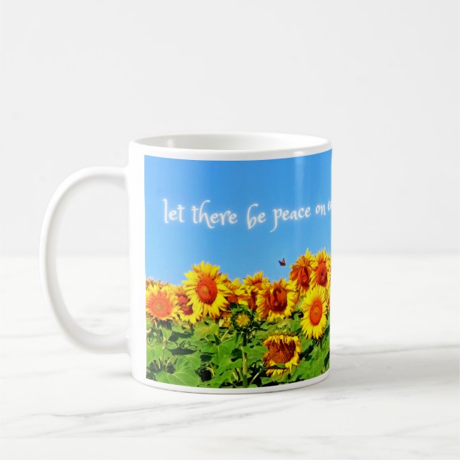 Sonnenblumen Frieden für die Ukraine Kaffeetasse (Links)