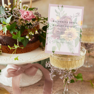 Sonnenblumen Frische Pink-Hochzeit Einladung