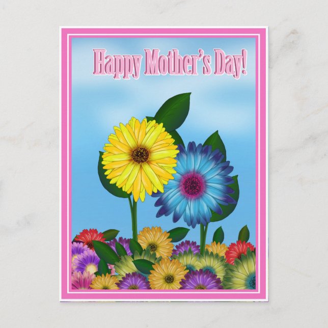 Sonnenblumen für die Mama am Muttertag Postkarte (Vorderseite)