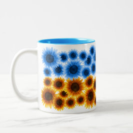 Sonnenblumen für die Ukraine Zweifarbige Tasse