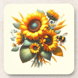 Sonnenblumen Gänseblümchen Floral Getränkeuntersetzer