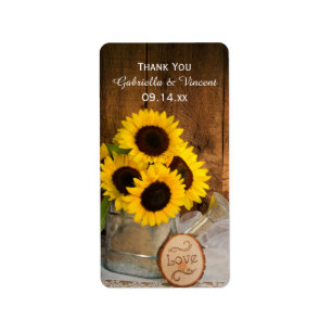 Sonnenblumen Garden Watering kann Hochzeit danken Adressaufkleber