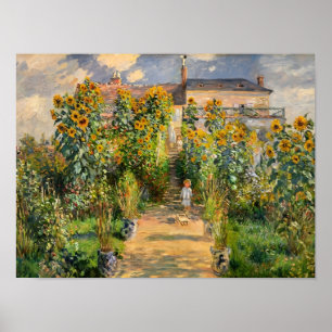 Sonnenblumen-Gartenweg-Gemälde Poster