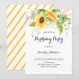 Sonnenblumen Geburtstag Einladung