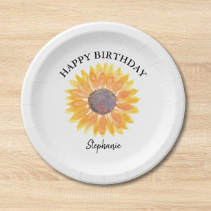 Sonnenblumen-Geburtstag Pappteller