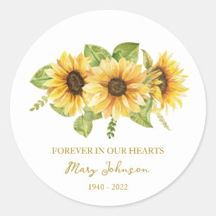 Sonnenblumen-Gedenkbestattung Runder Aufkleber