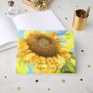 Sonnenblumen-Gelb Land-Rustikal Hochzeit Wasserfar Gästebuch