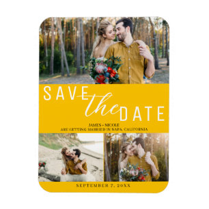Sonnenblumen Gelb Save the Date Hochzeit 3 Fotos Magnet