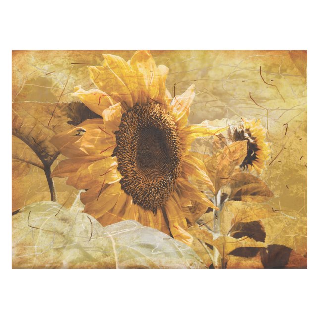 Sonnenblumen Gelb schönes Blumendesign Tischdecke (Vorderseite (Horizontal))
