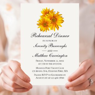 Sonnenblumen Gelbe Blume Hochzeit Probe Abendessen Einladung