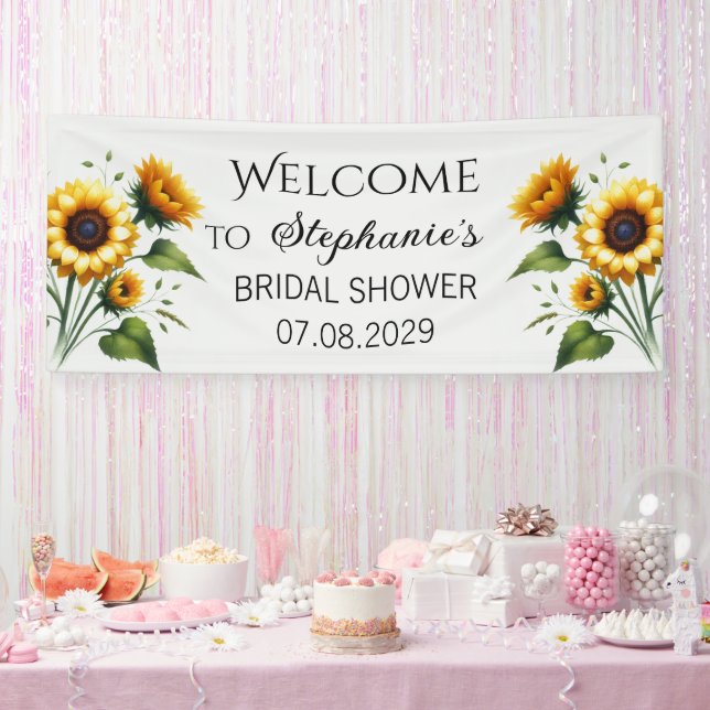 Sonnenblumen Gelbe Blumen Rustikales Brautparty Banner (Party)