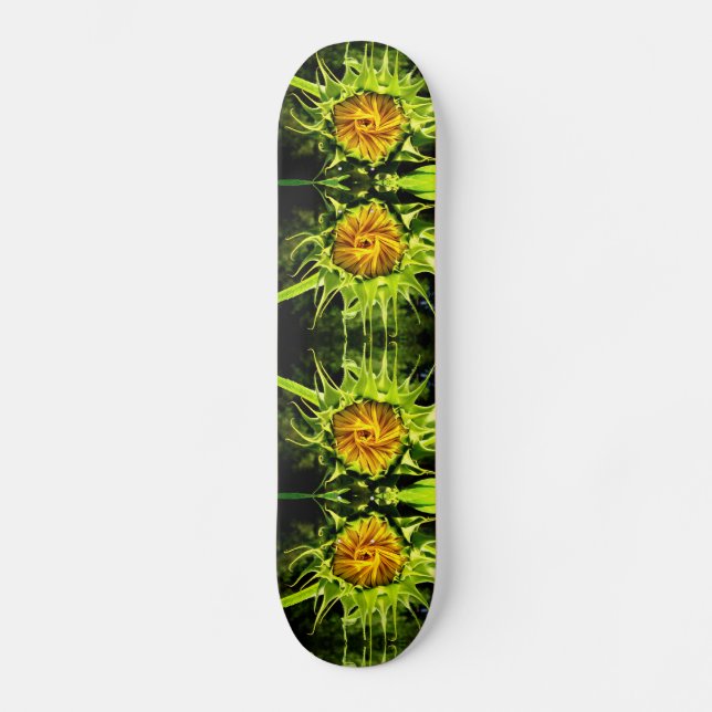 Sonnenblumen, gelbe Blumen Skateboard (Vorderseite)