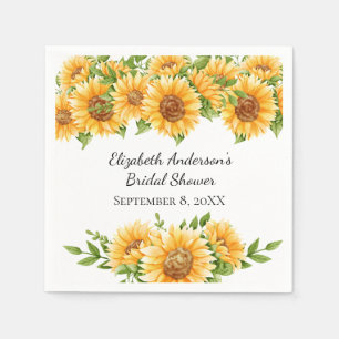 Sonnenblumen Gelbe Blüte Rustikales Brautparty Serviette
