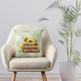 Sonnenblumen Gelbe Bücher Wasserfarbe Kissen