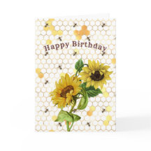 Sonnenblumen Gelbe goldene Honigwabenbienen Geburt