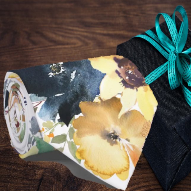 Sonnenblumen Gelbe Navy Blue Blume Floral Neck Tie Krawatte (Von Creator hochgeladen)