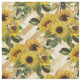 Sonnenblumen Gelbe Streifen Wasserfarbe Stoff