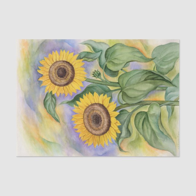 Sonnenblumen Gelbes Dekor Blumenmotive Seidenpapier (Vorderseite)