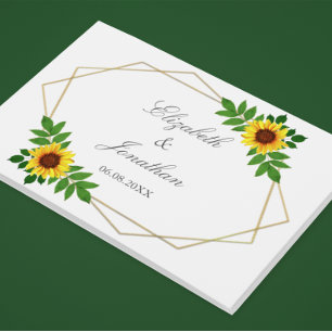 Sonnenblumen-Geometrische Hochzeit Gästebuch