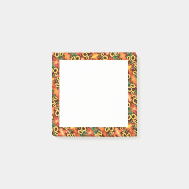 Sonnenblumen Gerahmt Post it Notes Post-it Klebezettel (Vorderseite)