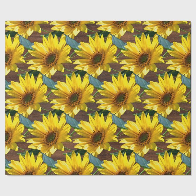 Sonnenblumen Geschenkpapier (Saum)