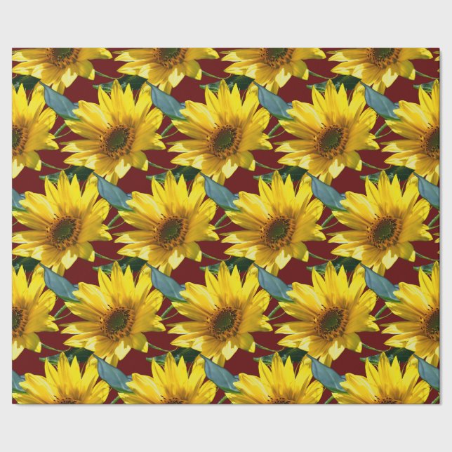 Sonnenblumen Geschenkpapier (Saum)