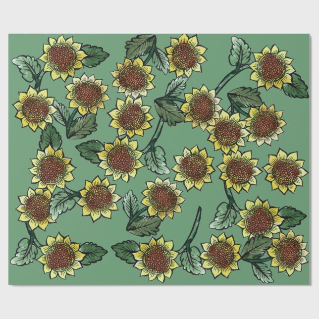 Sonnenblumen Geschenkpapier (Flach)