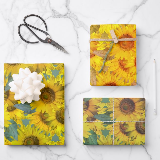 Sonnenblumen ! geschenkpapier set (Vorderseite)