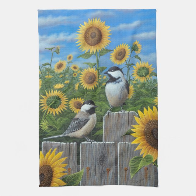 Sonnenblumen Geschirrtuch (Vertikal)
