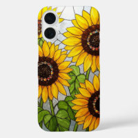Sonnenblumen Gestaltete Glaswirkung