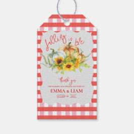 Sonnenblumen & Gingham Rustic Pumpkin Hochzeit im Geschenkanhänger