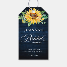 Sonnenblumen Gipskraut Navy Blue Brautparty Geschenkanhänger