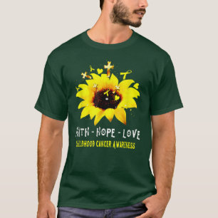 Sonnenblumen Glaube Hoffnung Liebe Kinderkrebs Awa T-Shirt