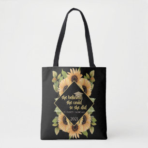 Sonnenblumen Glitzern Diplomkappe Tasche