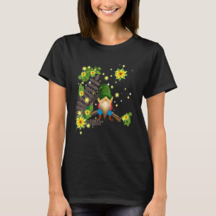 Sonnenblumen-Gnom-Baumzweig-Garten-Bauernhaus-Hipp T-Shirt