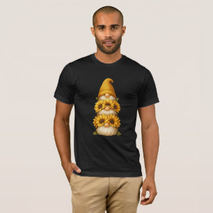 Sonnenblumen-Gnom Versteckte Lächeln unter dem Gol T-Shirt