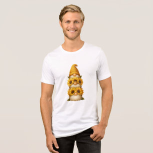 Sonnenblumen-Gnom Versteckte Lächeln unter dem Gol Tri-Blend Shirt