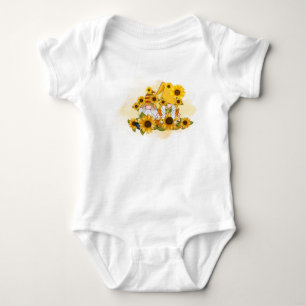 Sonnenblumen Gnomes Baby Strampler