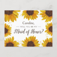 Sonnenblumen Gold Punkte werden meine Trauzeugin s