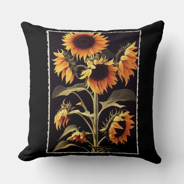 Sonnenblumen Grosses Kissen (Vorderseite)