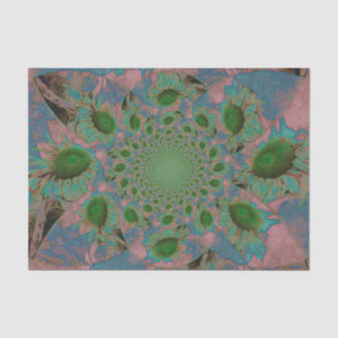 Sonnenblumen Grün Pink Blau Abstrakte Kunst Dekupa Seidenpapier