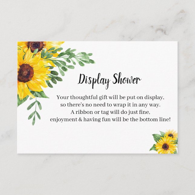 Sonnenblumen Grünes Brautparty Begleitkarte (Vorderseite)