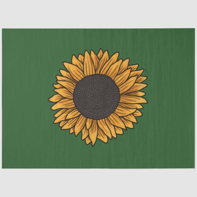 Sonnenblumen grünes Seidenpapier (Vorderseite)