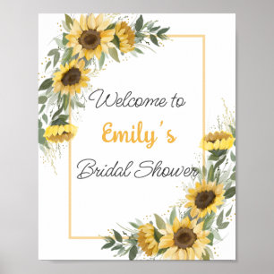 Sonnenblumen-Grünzeug Begrüßungs-Braut-Shower Poster