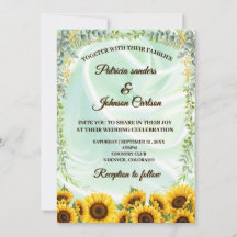 Sonnenblumen- & Grünzeug-Hochzeitseinladung