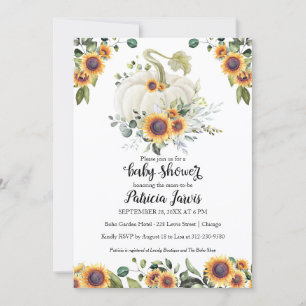 Sonnenblumen Grünzeug Kürbis Baby Shower Einladung
