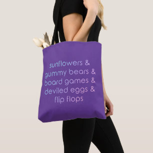 "Sonnenblumen & Gummibären & Brettspiele" Tasche